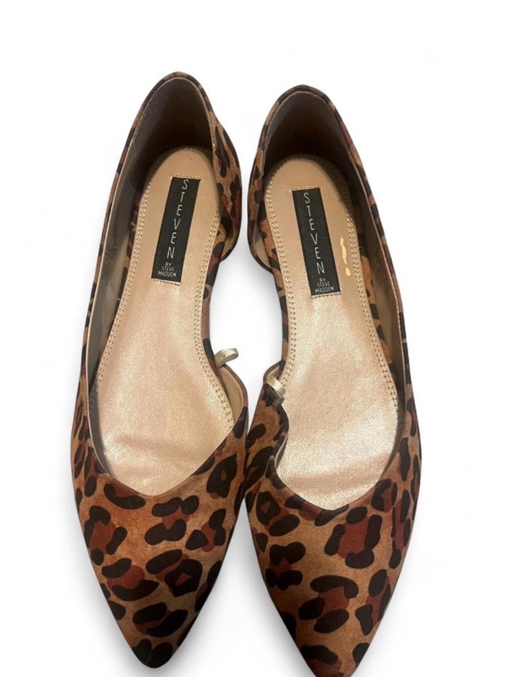 Steven by Steve Madden Leopard-Print‎ Pointed Toe Flats - Brown & Black